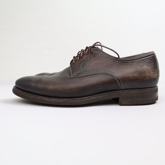 MAGNANNI FLEX Leather Brown Pebbled Leather Oxford Size 9.5 M Spain‎ LONG Laces main image 5